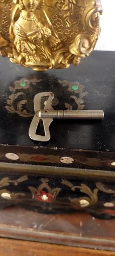photo buy Important Napoleon III Clock With Temple Inlaid Gilded Bronze 19th Century