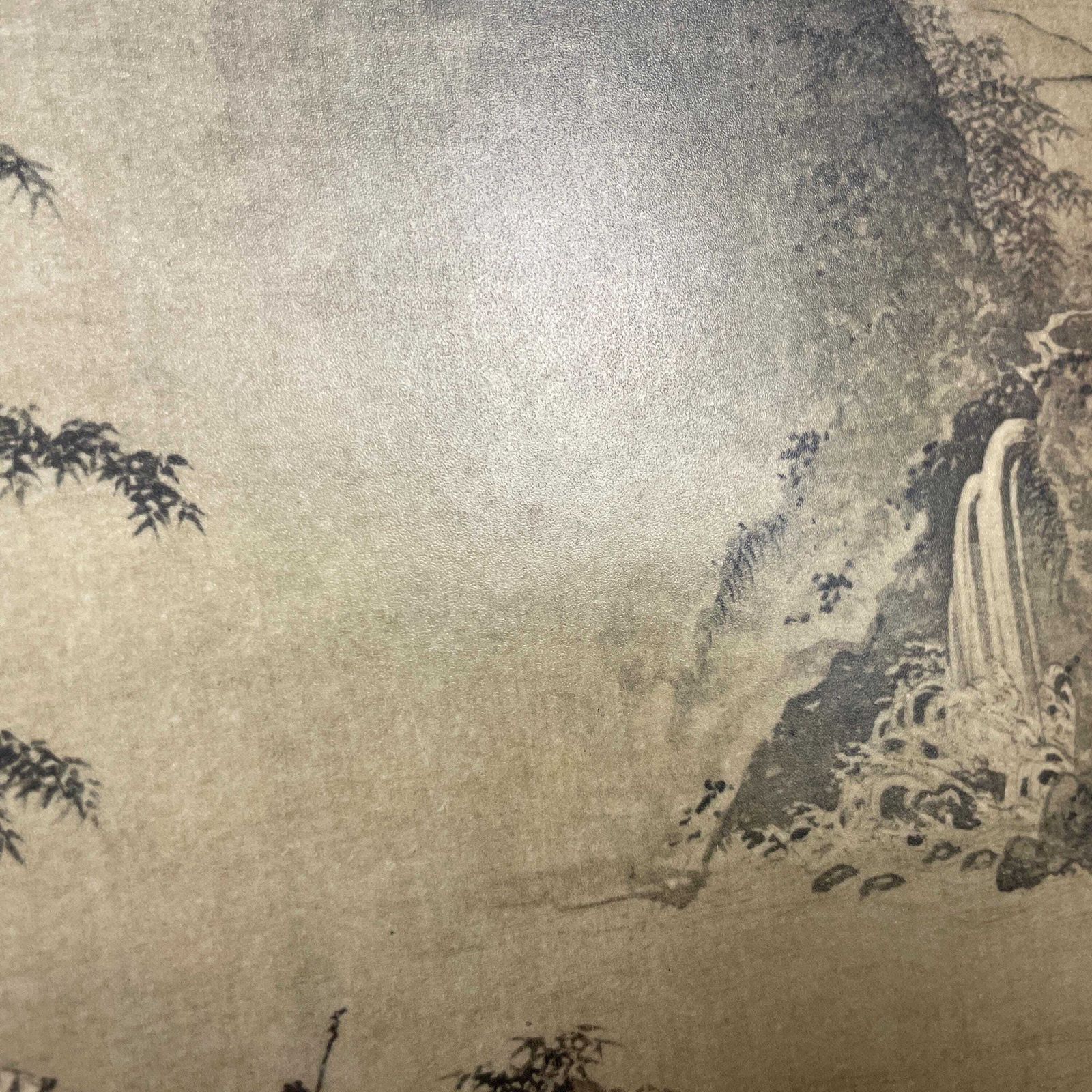 Pair Chinese Landscape Fan Prints Framed Pictures Oriental Art Mountain Waterfall Set Classic Asian Wall Decor Traditional photo vinterior