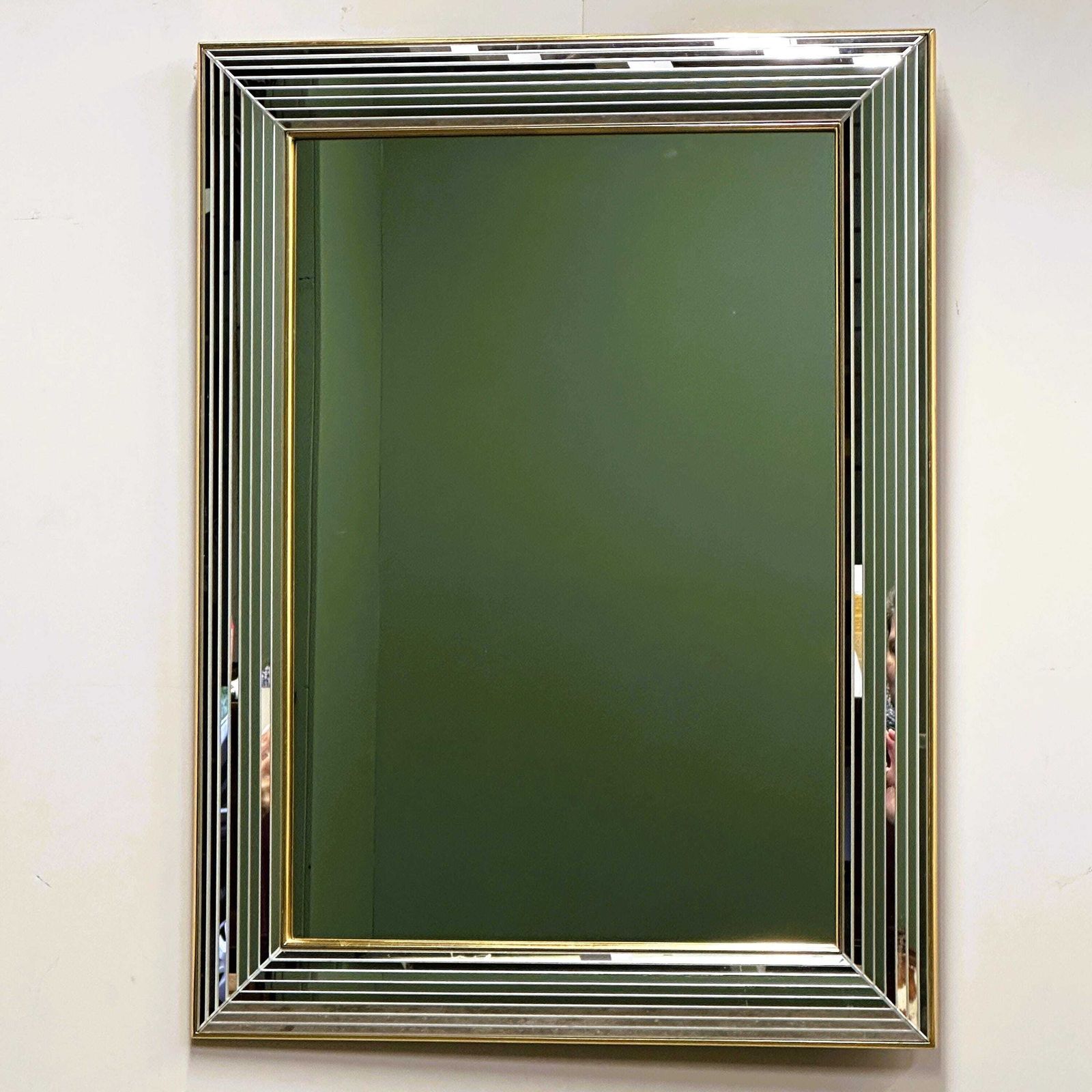 Deknudt 1980s “Disco” Mirror With Layered Bevelled Frame & Gilttrim photo buy