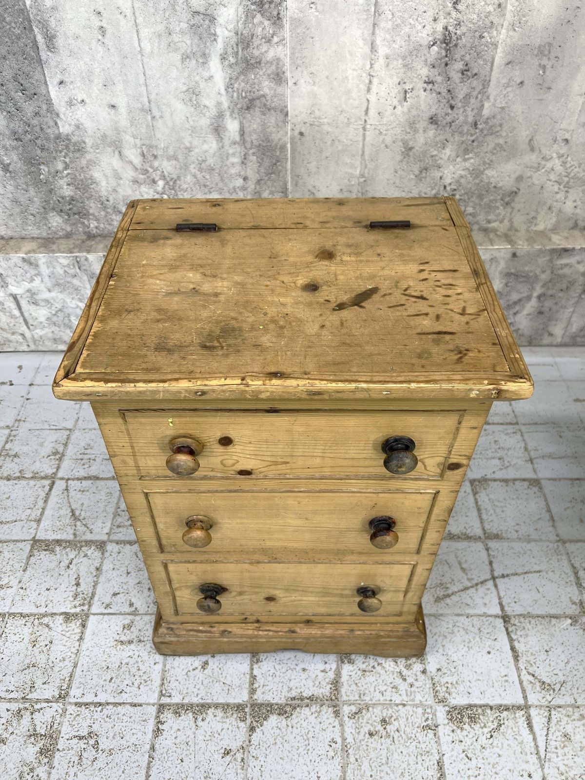 Small Antique Pine Trunk (Faux Chest Of Drawers) photo for sale