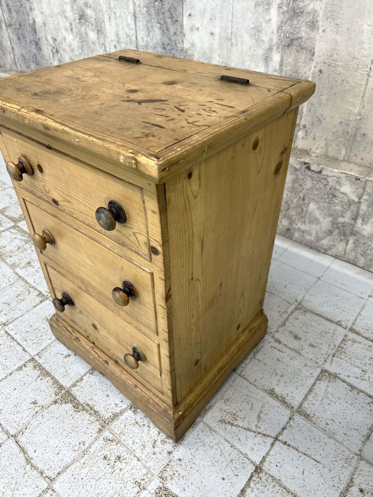 Small Antique Pine Trunk (Faux Chest Of Drawers) photo Furniture