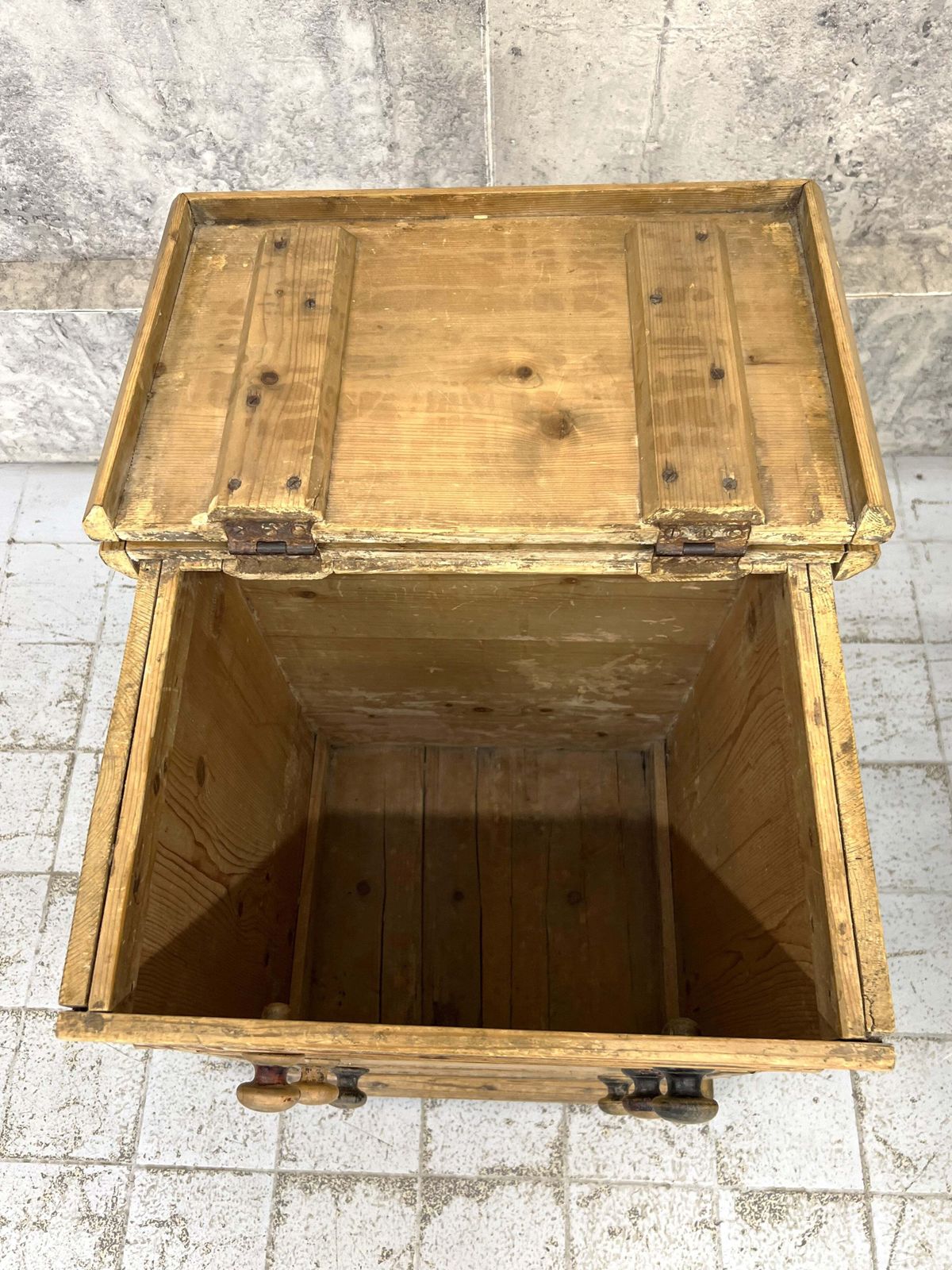 Small Antique Pine Trunk (Faux Chest Of Drawers) photo buy