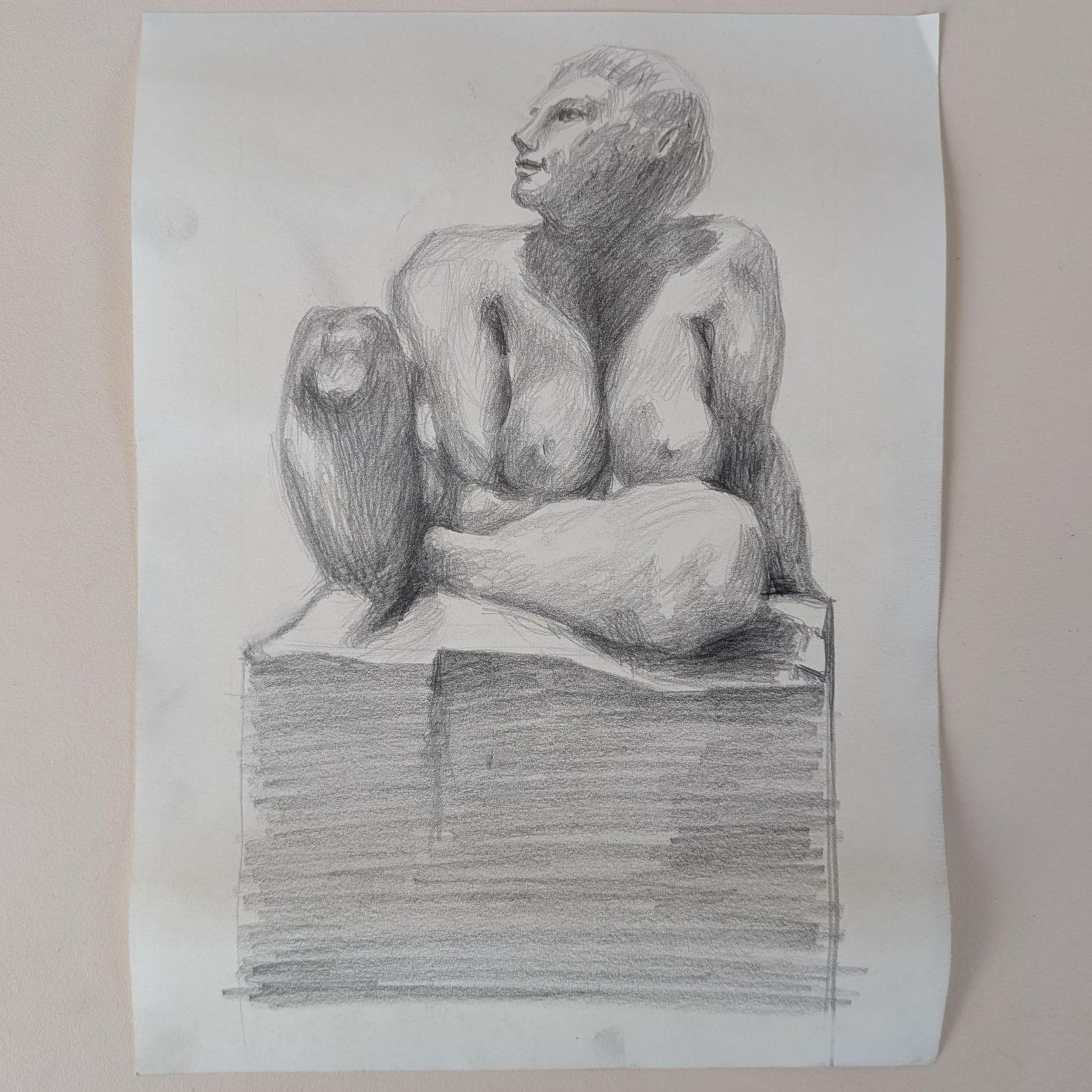 Vintage French Graphite Figure Drawings Set 7 Anatomical Sketches & Nude Studies photo for sale
