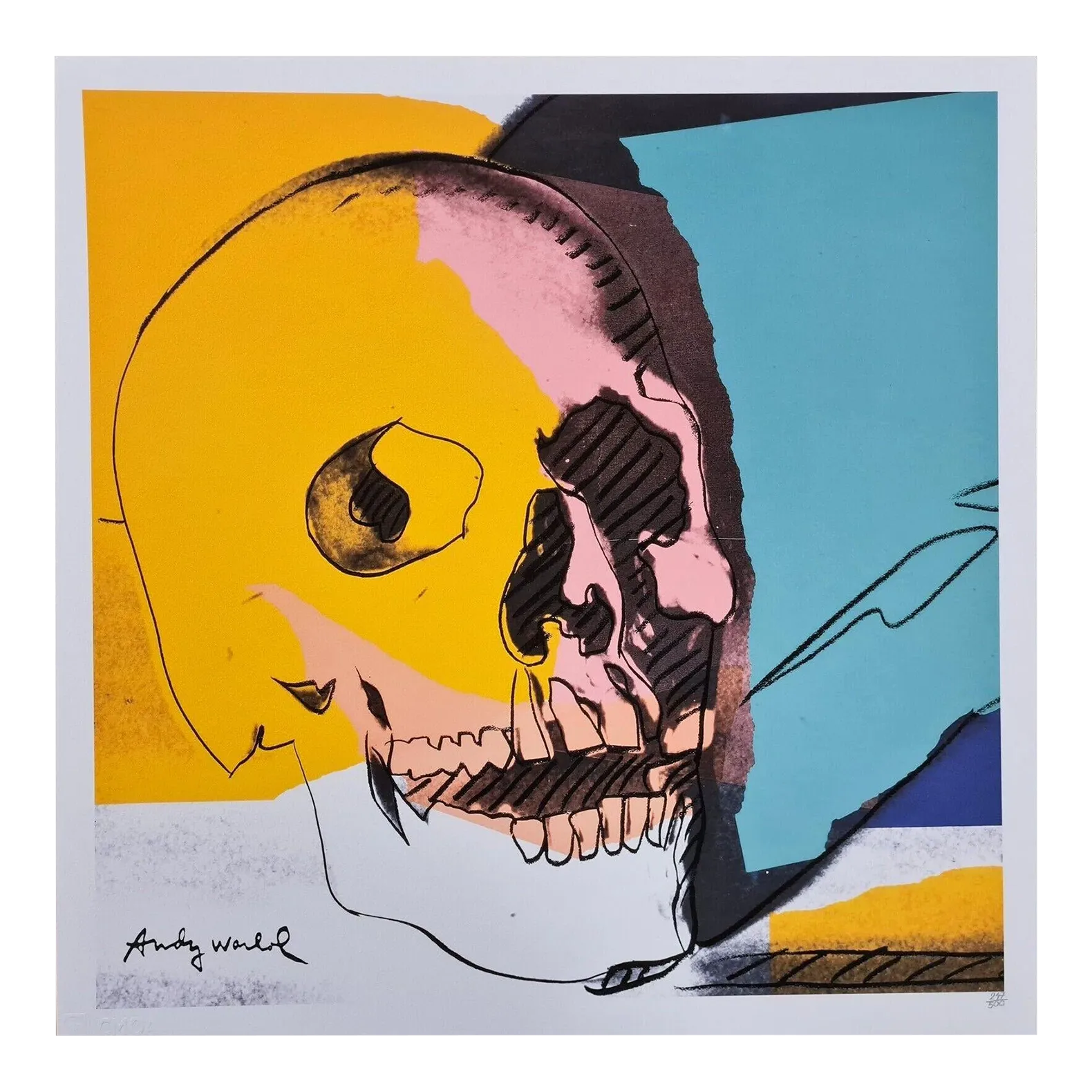After Andy Warhol, Teschio, 1980s, Lithograph Reproduction Print