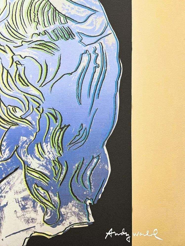 1986 Carnegie Museum Of Art Andy Warhol "Alexander The Great Blue With Beige" Lithograph photo for sale