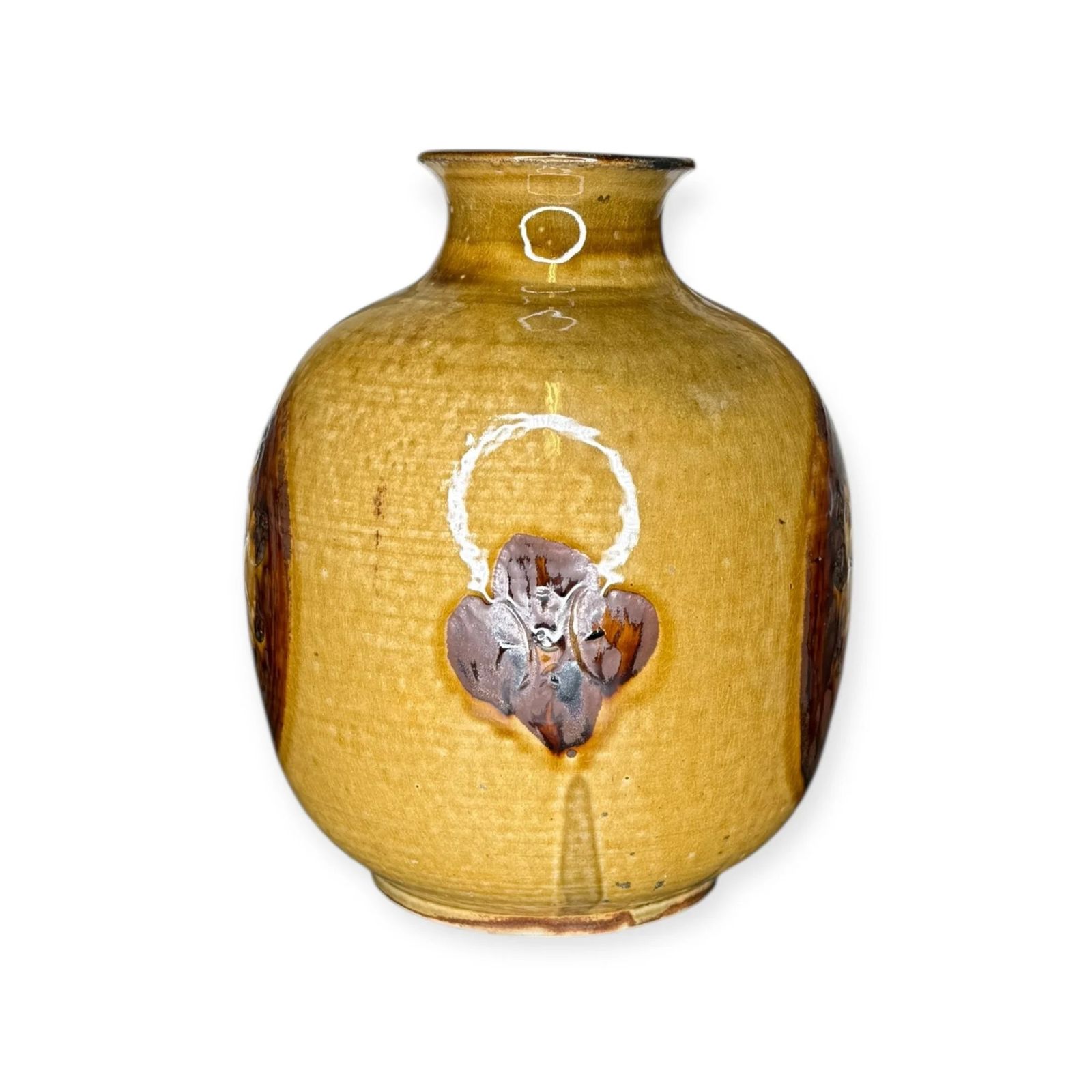 Takatori Yaki Studio Pottery Vase With Signed Wooden Box, Japan photo 150.0