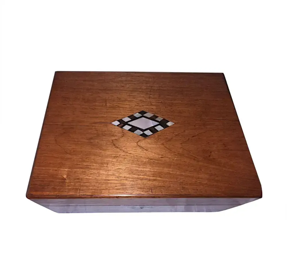 A Fabulous 19th Century Mother Of Pearl Inlaid Jewellery Box Or Work Box photo Home Decor