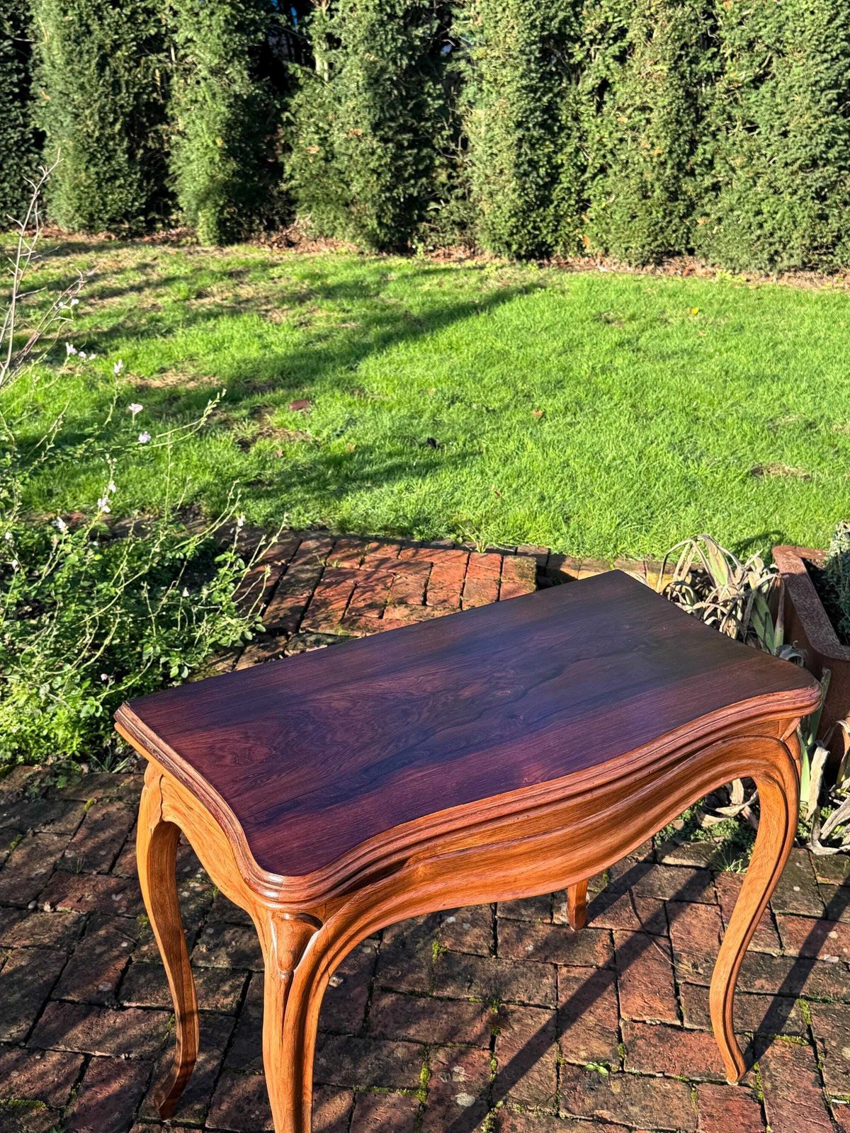 Furniture Antique French Rosewood Games Table Circa 1860 photo