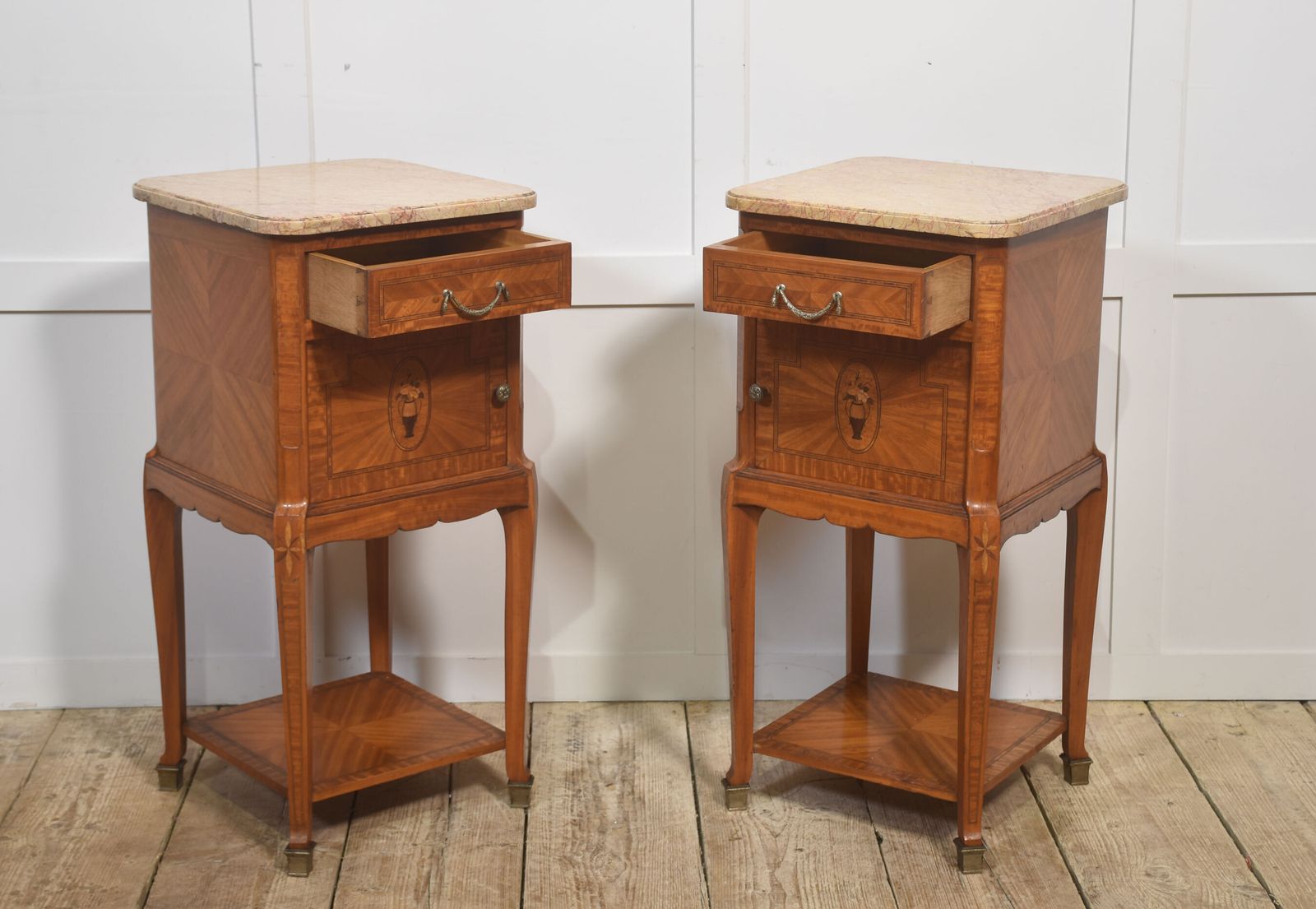 Pair Of French Satinwood Bedside Cabinets photo for sale