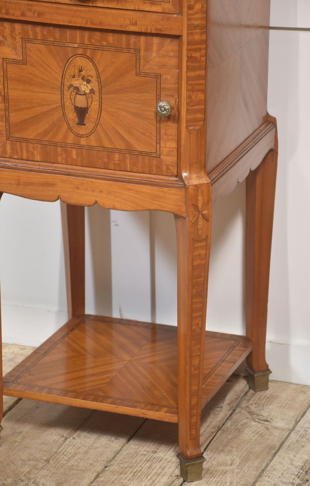 photo furniture Pair Of French Satinwood Bedside Cabinets