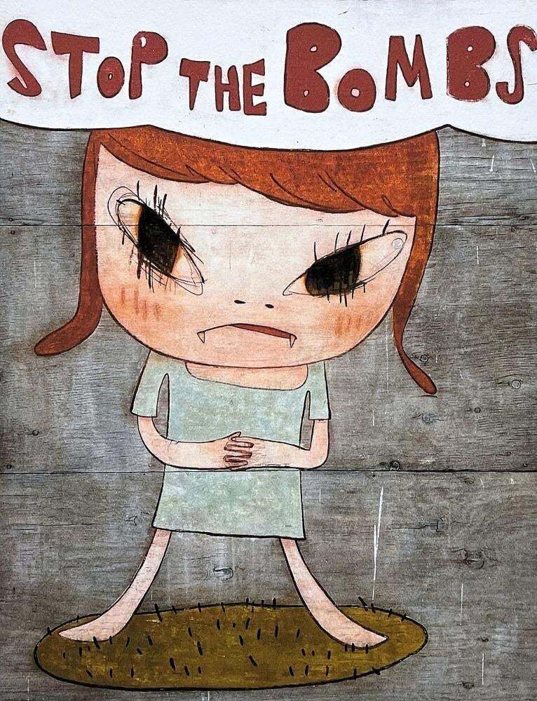 After Nara Yoshitomo, Stop The Bombs., 1990s, Limited Edition Lithograph photo for sale