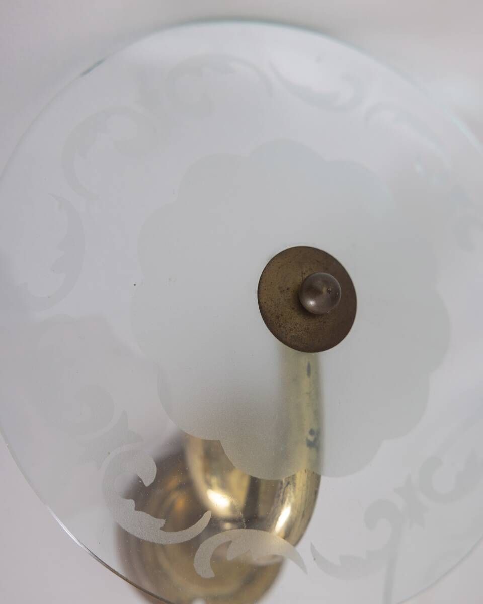 Pair Of Vintage 1950s Wall Lamps In Brass And Glass, Italian Design photo furniture