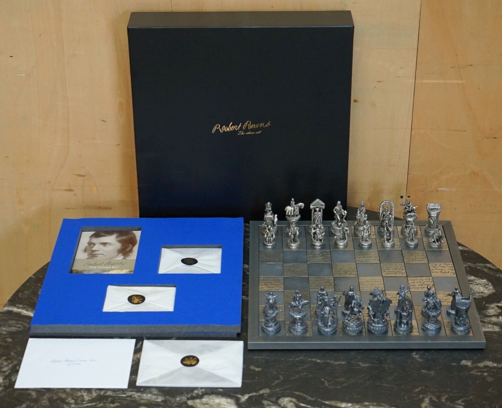 New In The Box Ltd Edition 18/500 Robert Burns Scottish Chess Set photo Home Decor