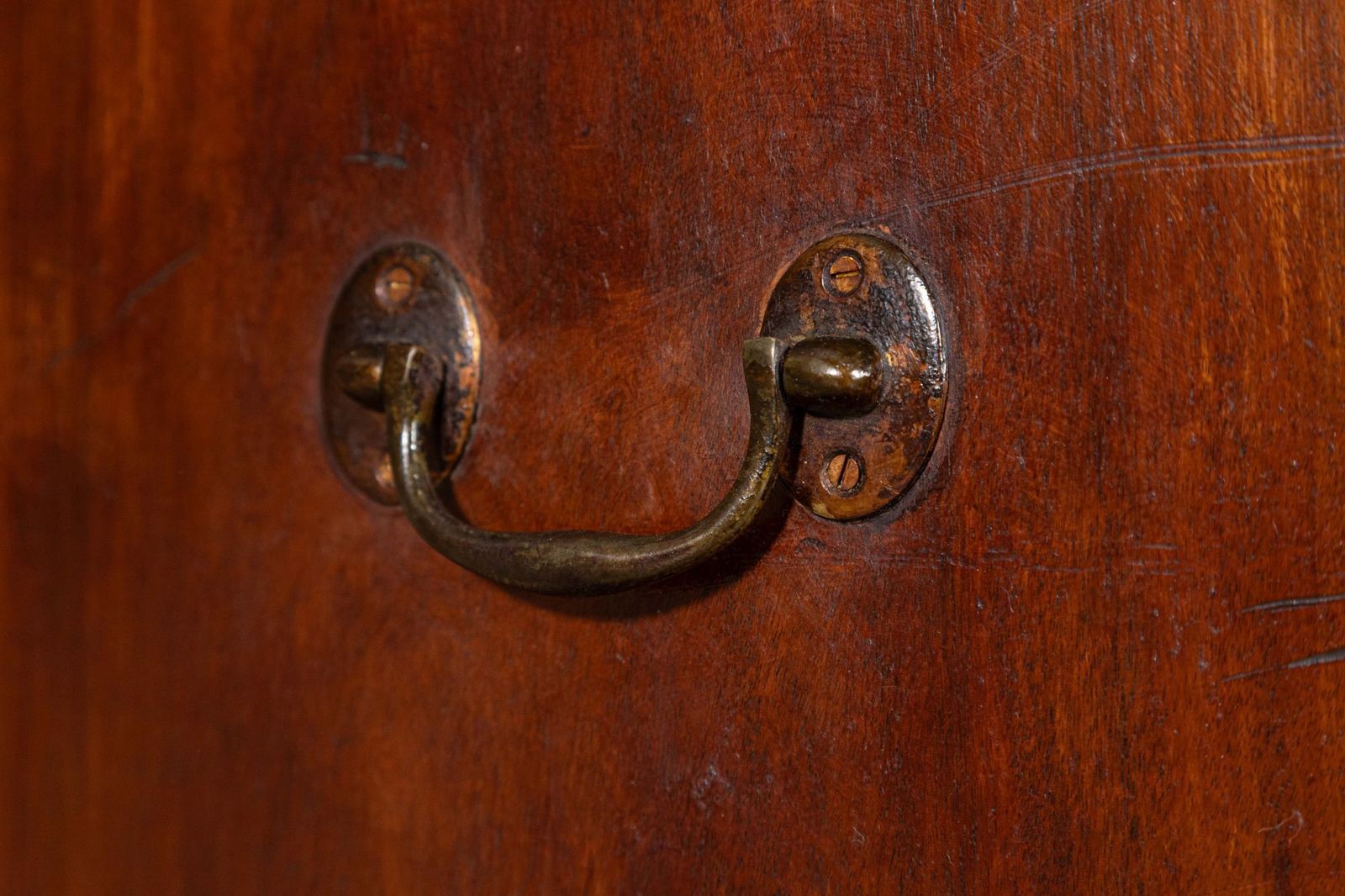 photo for sale English 19thc Mahogany Campaign Chest Drawers