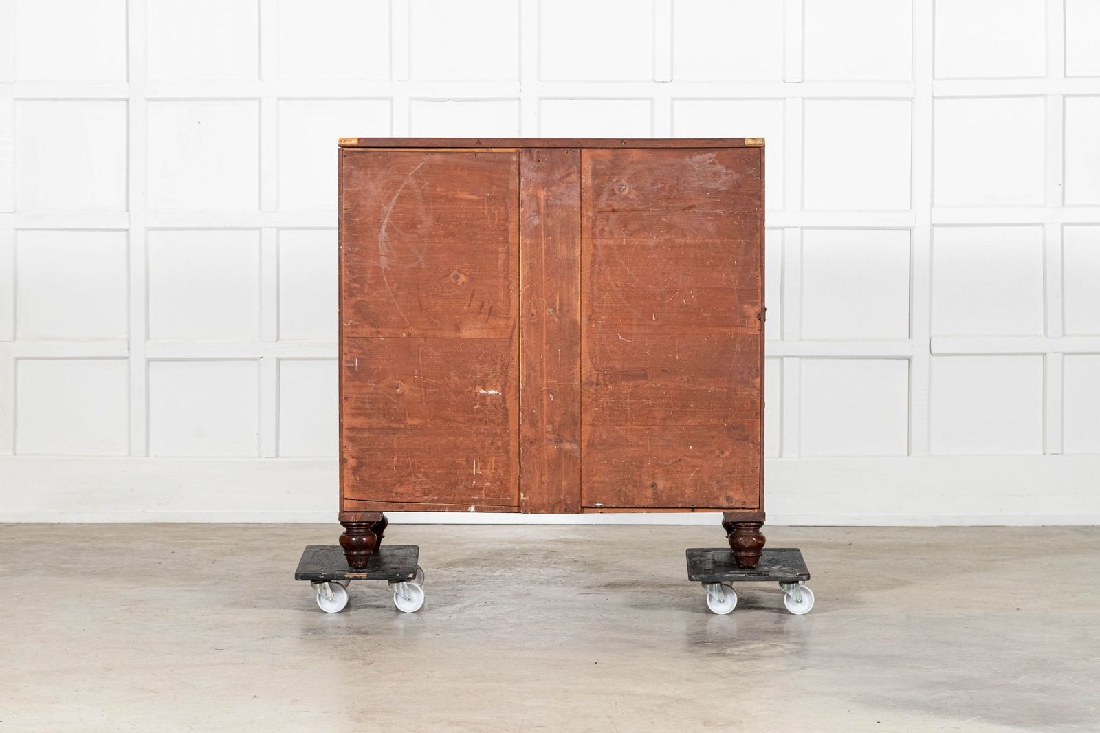 3393.0 English 19thc Mahogany Campaign Chest Drawers photo