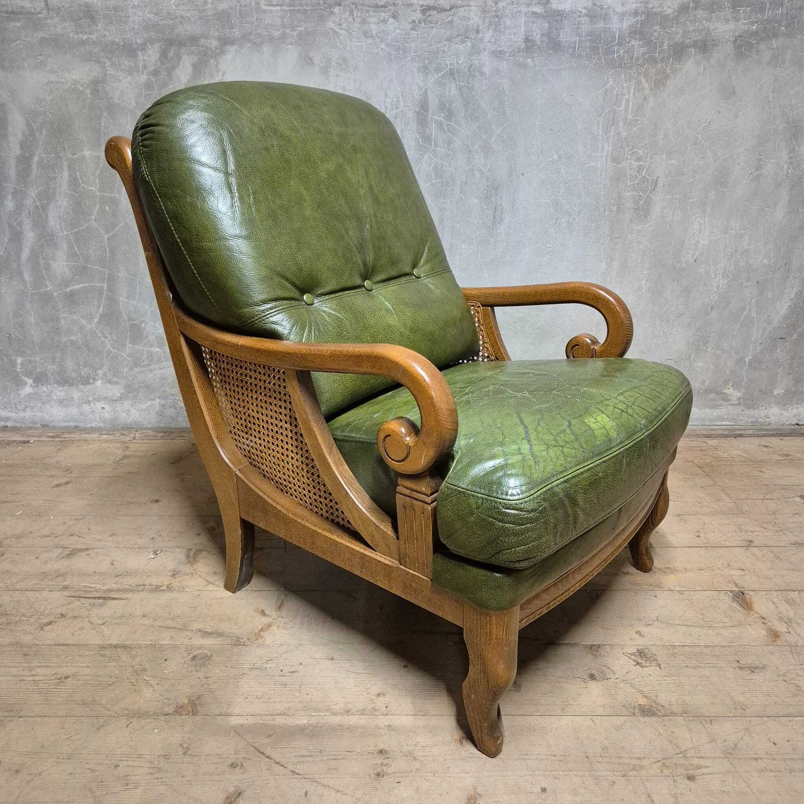 Mid Century Lounge Armchair, Cane Sides, 1960s