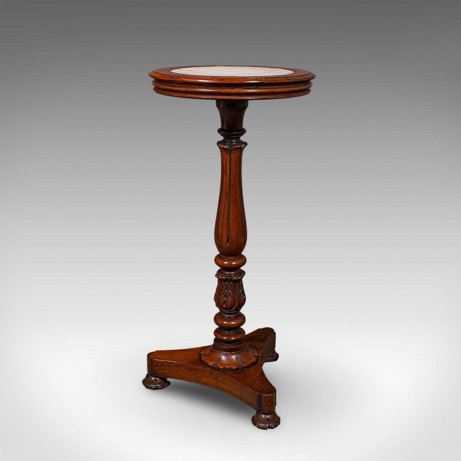 Antique Jardiniere Stand, English, Walnut, Marble, Planter Table, William IV photo for sale