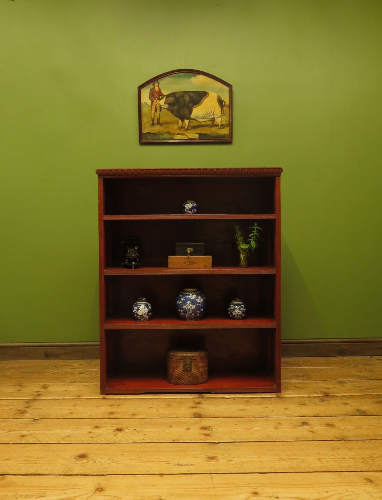 Rustic Red Pine Shelf Unit, 1900s photo vinterior