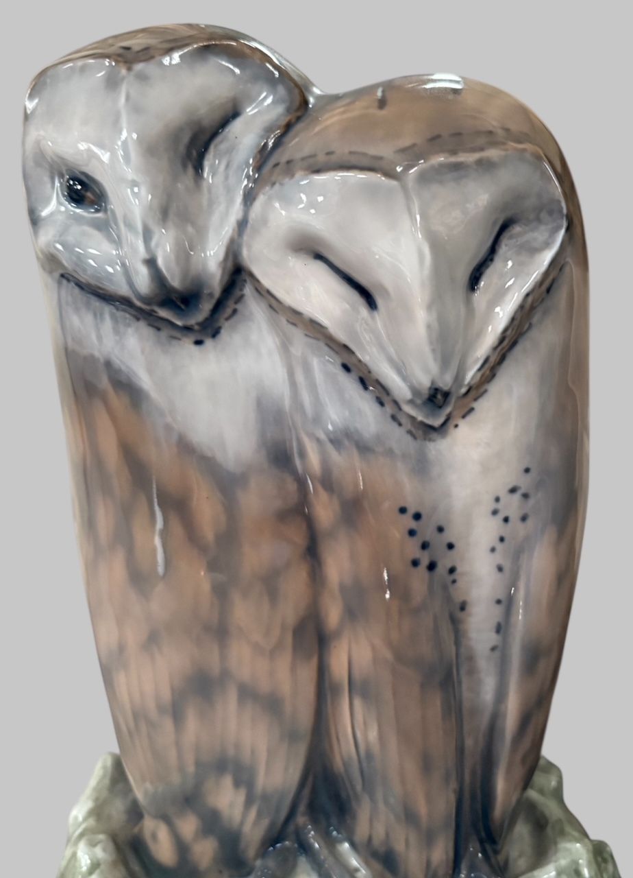 Large Royal Copenhagen Porcelain “Two Barn Owls” Figure (Model 283) photo furniture