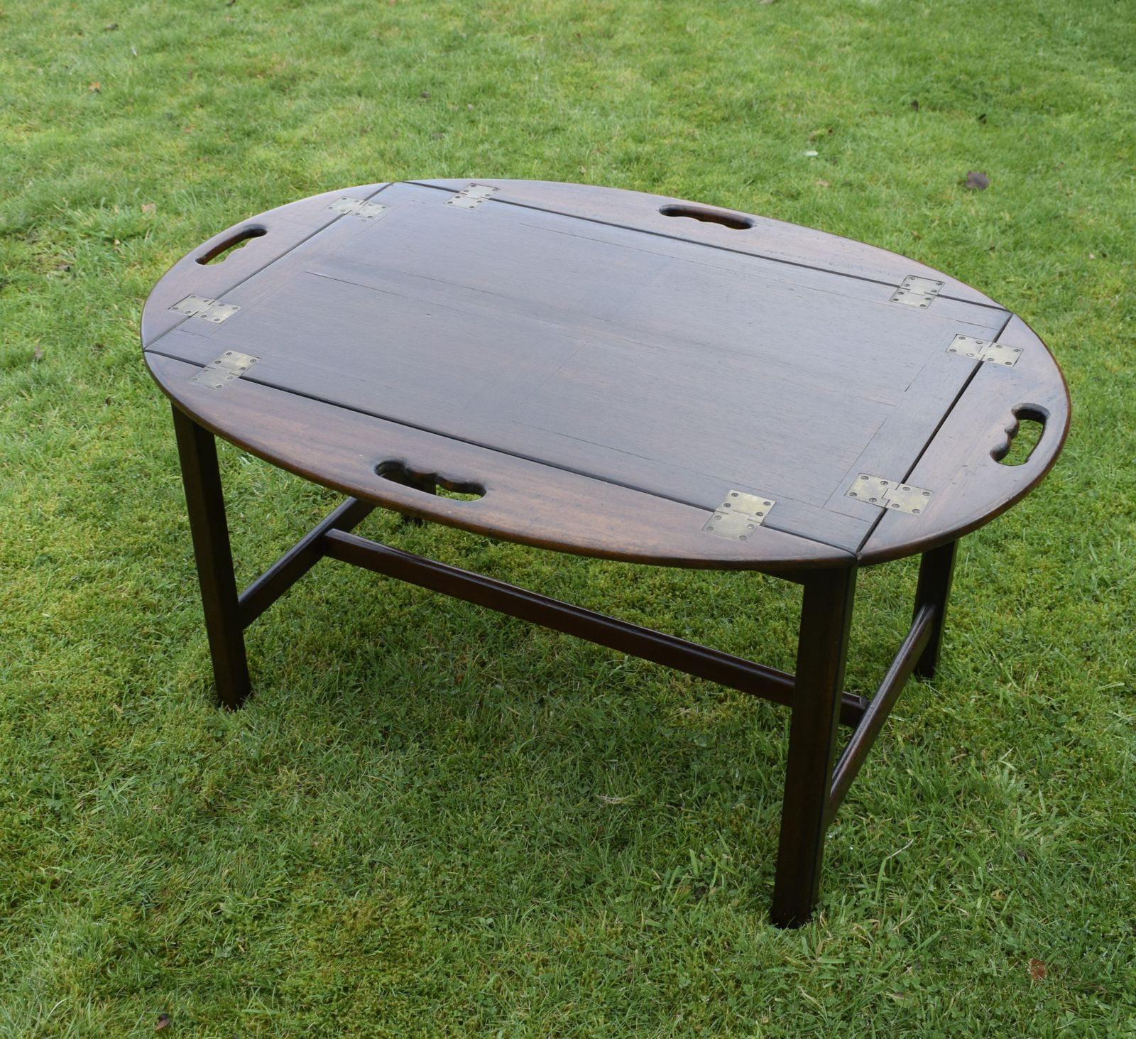 Early 20th Century Mahogany Butlers Tray On Stand photo vintage