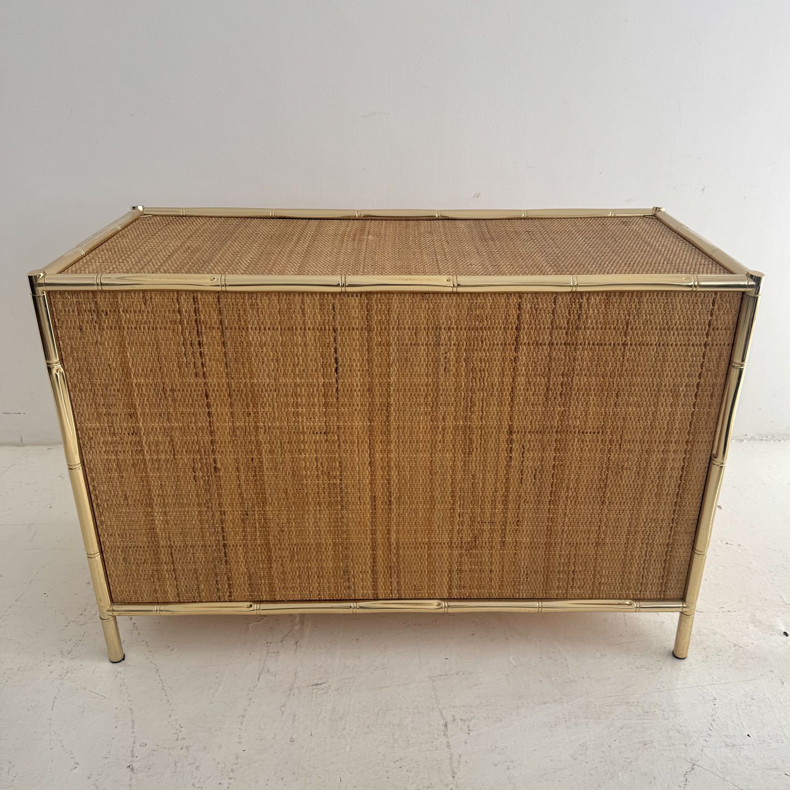 1980s Italian Faux Bamboo And Rattan Vivai Del Sud Cabinet photo furniture