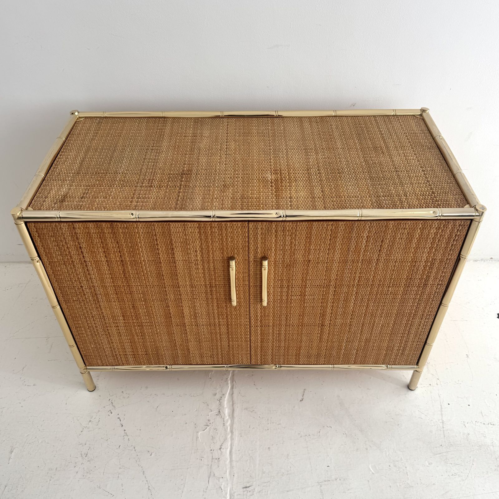 1980s Italian Faux Bamboo And Rattan Vivai Del Sud Cabinet photo Furniture