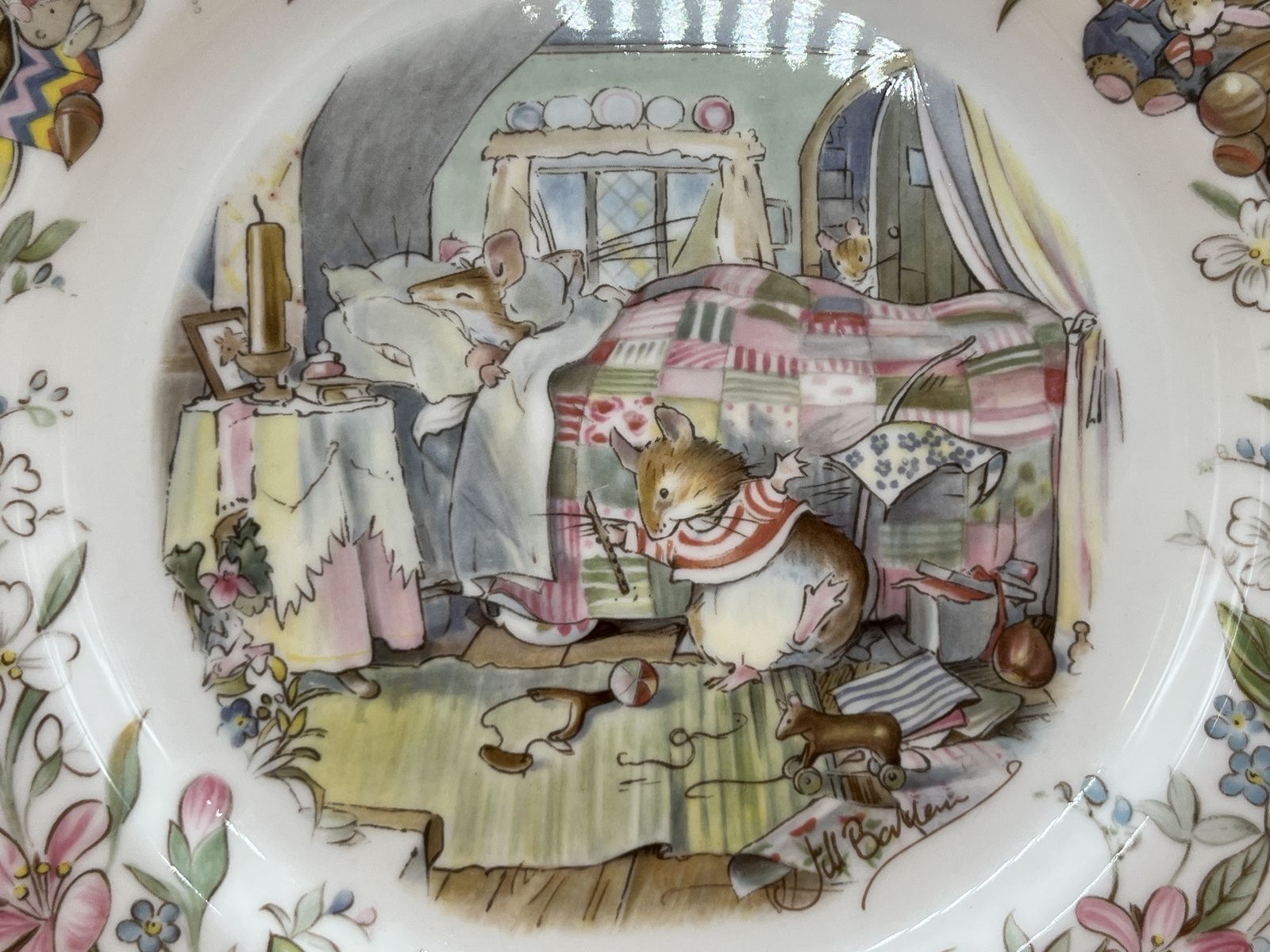 Royal Doulton China Jill Barklem Brambly Hedge The Birthday Full Size Tea Cup, Saucer & Plate Trio. photo buy