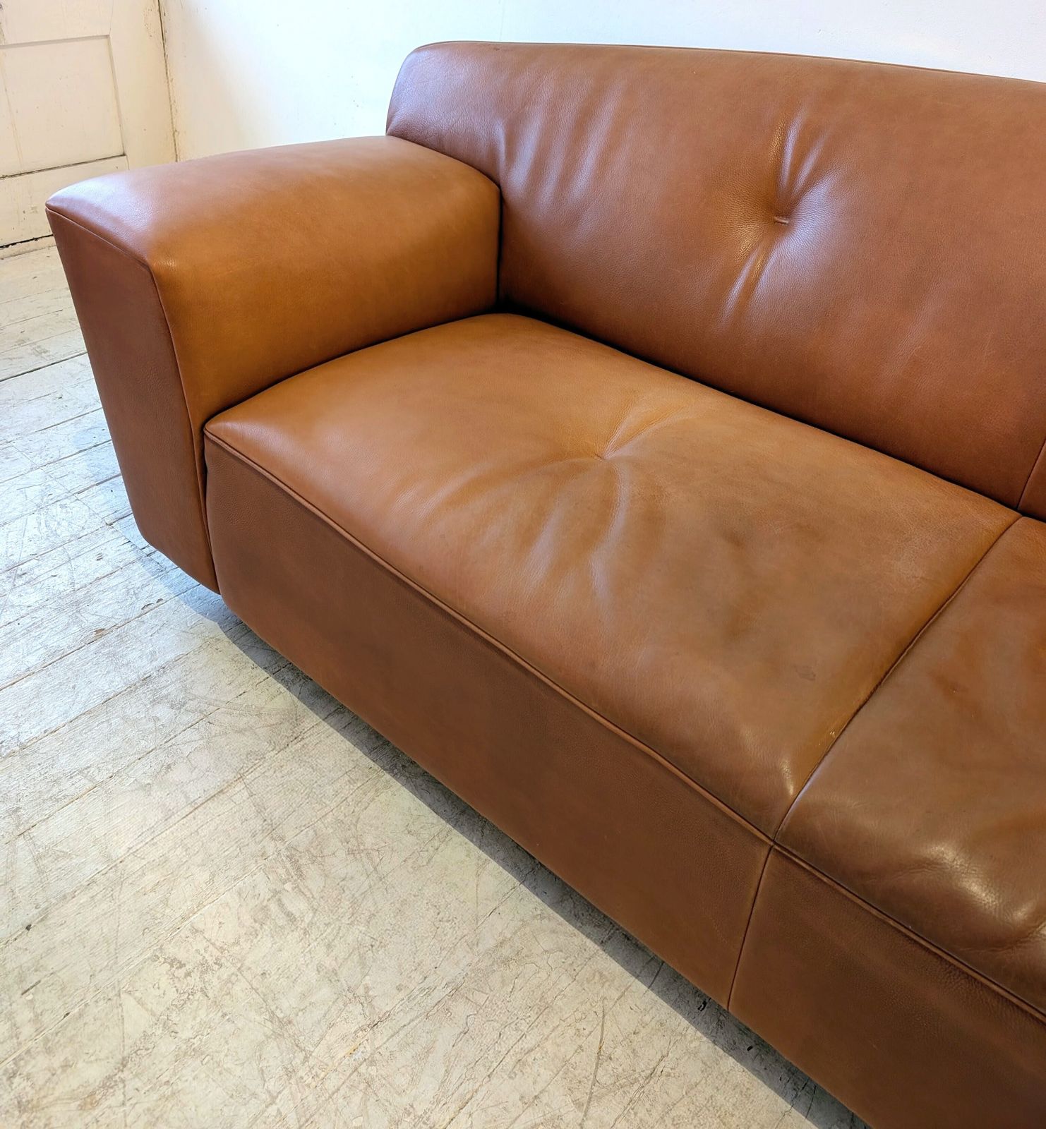Vintage Dutch Buffalo Leather 'Rivera' Sofa By Gijs Papavoine For Montis C 1980s / 90s photo vintage