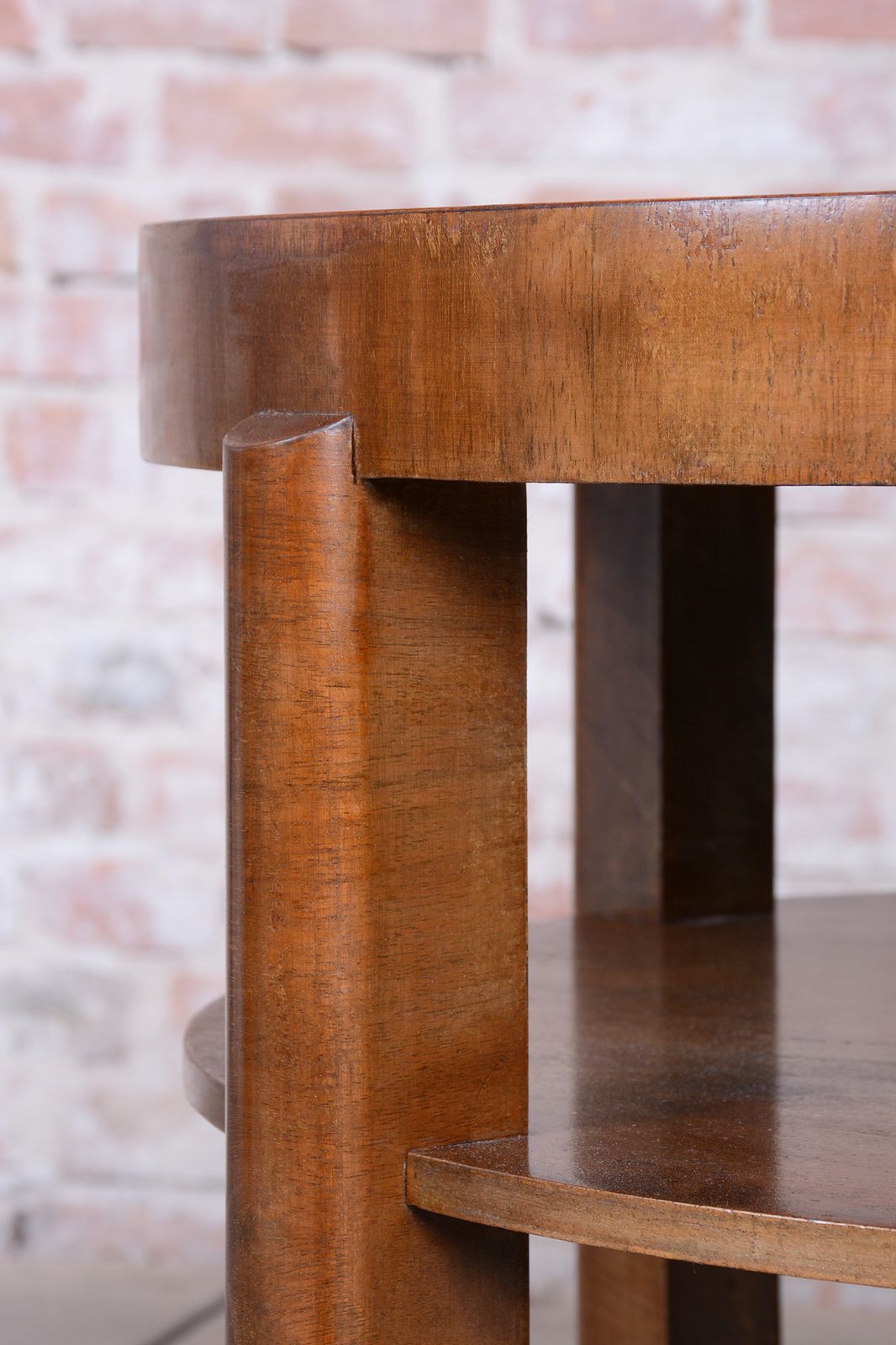 photo furniture Restored Art Deco Floor Lamp, Beech, Walnut, New Electrification, Czech, 1930s