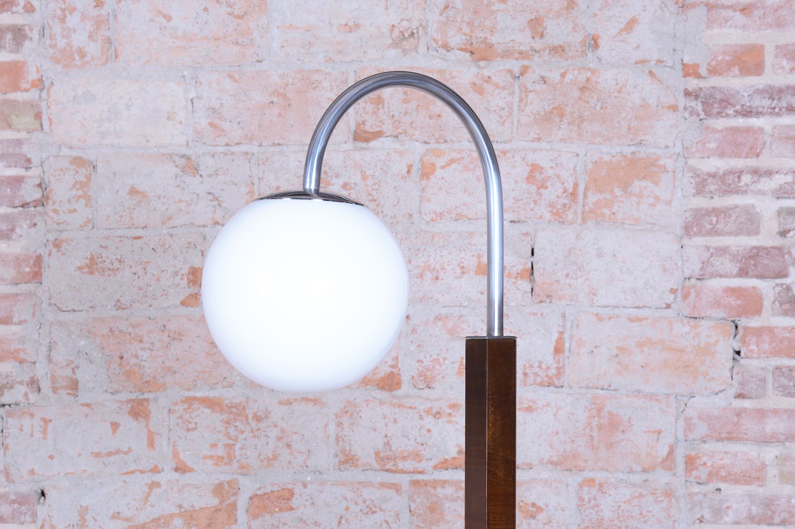 photo for sale Restored Art Deco Floor Lamp, Beech, Walnut, New Electrification, Czech, 1930s