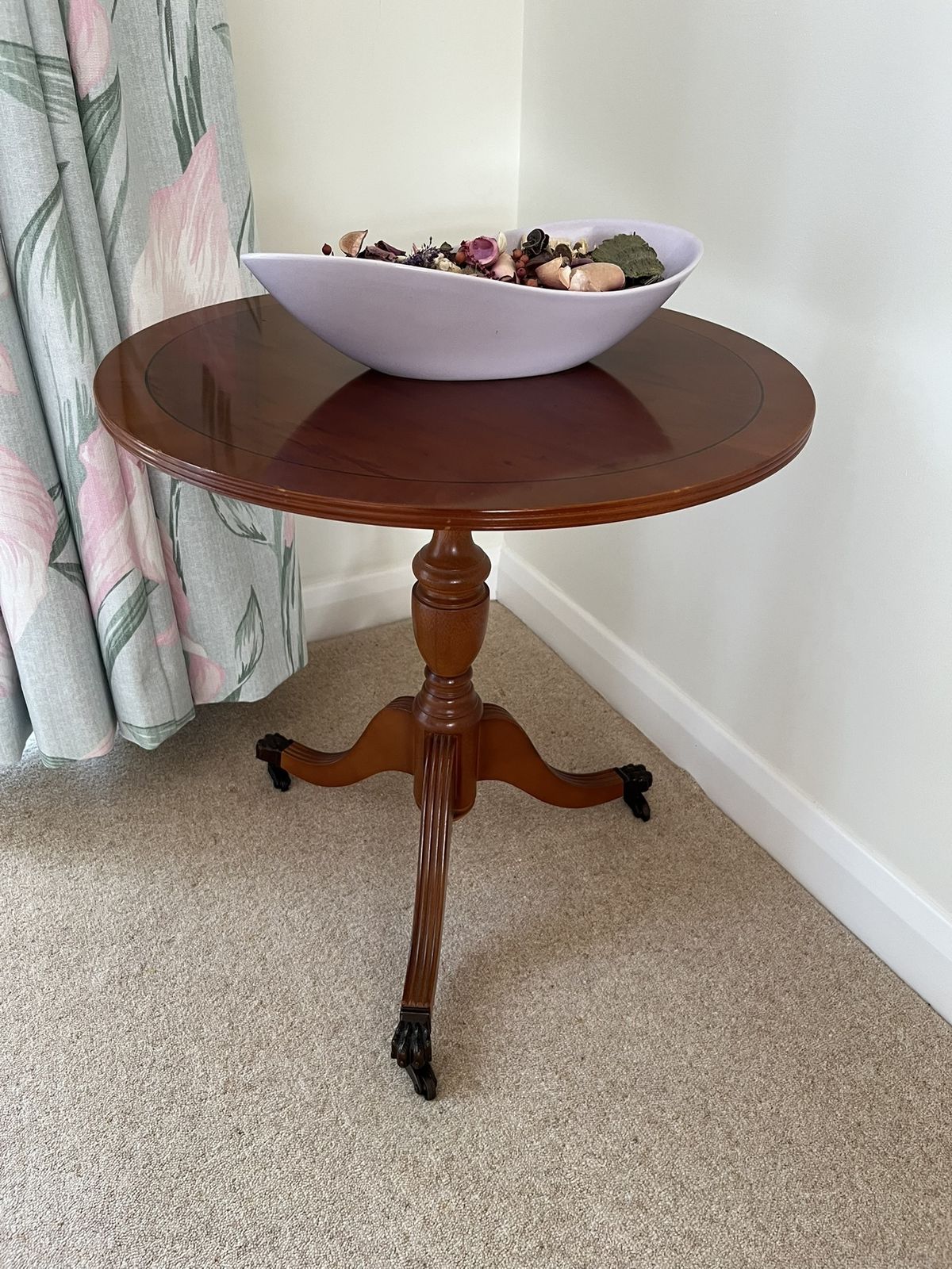 Pair Of Solid Yew Lexterten Occasional Tables – Matching 51 Cm Diameter Pieces