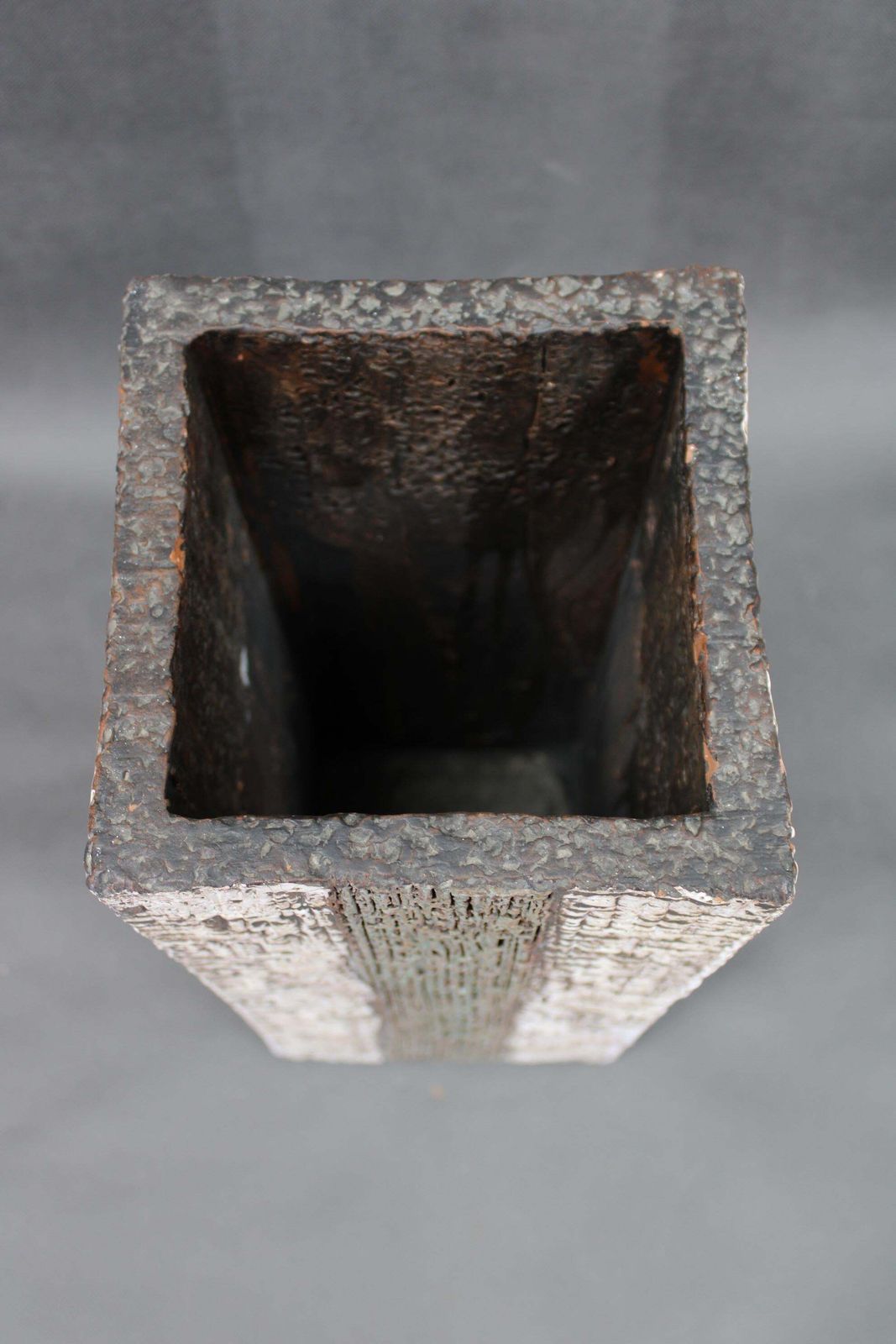 1970s European Brutalist Ceramic Vase – Tall Textured Mid Century Modern Form photo 454.0