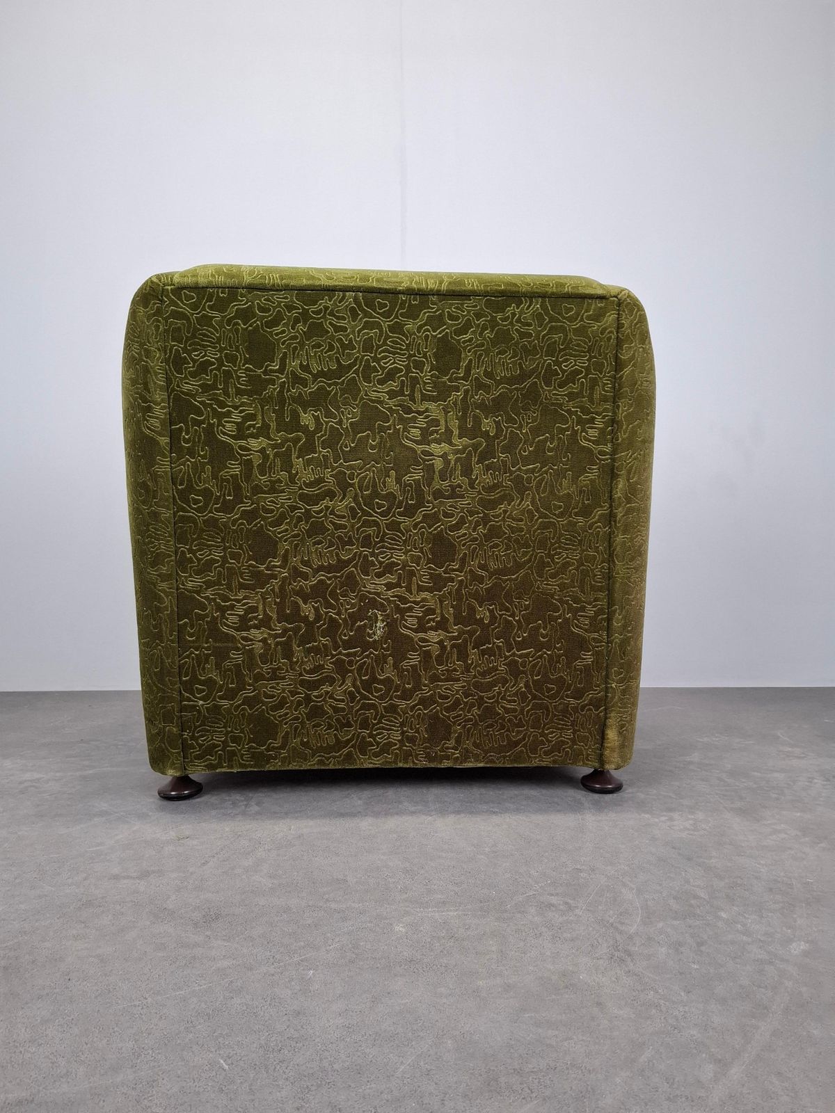 photo buy Mid Century Czechoslovak Green Plush Armchair, 1970s