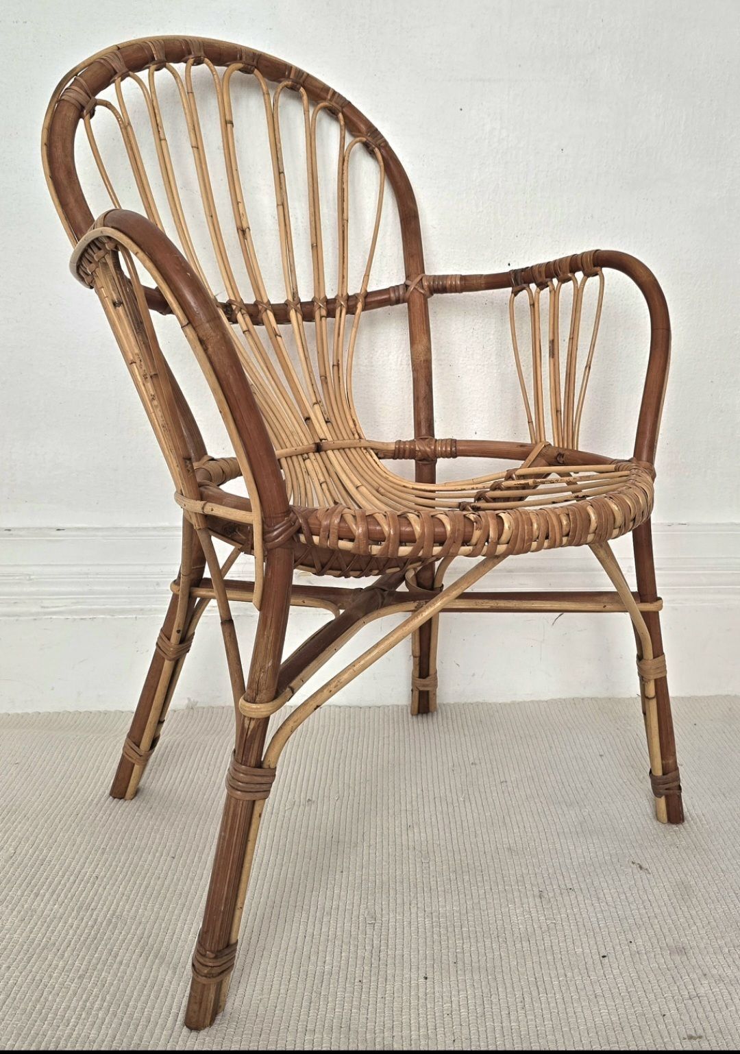 A Mid Century Italian Bamboo Chair, Riviera Style.