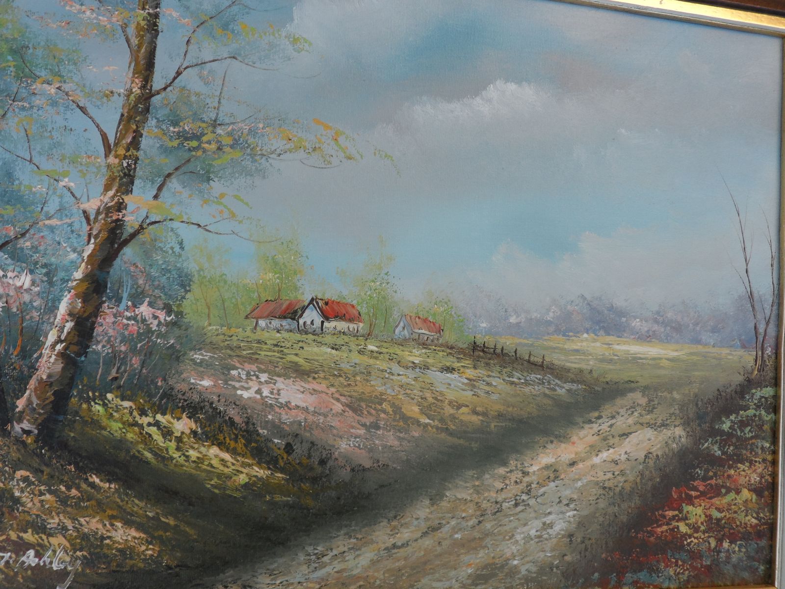 X2 Original Oil Paintings On Canvas   Landscape   Signed J Ashley photo for sale