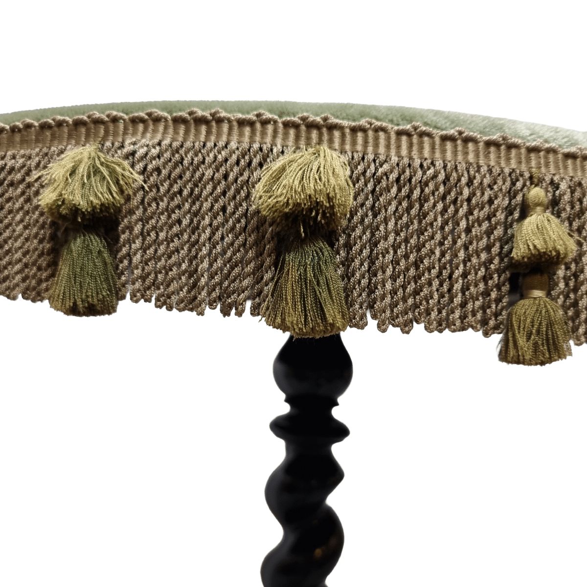 Antique French Table With Velvet And Fringes, Late 1800s photo Furniture
