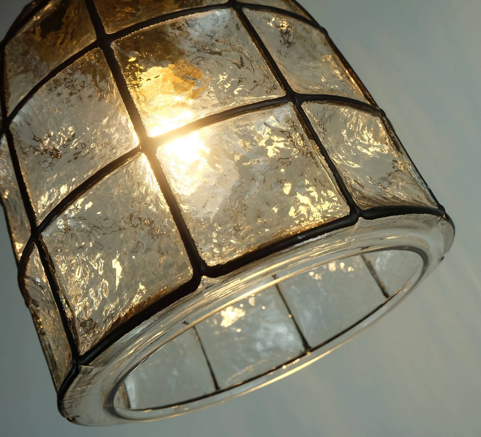 Glashütte Limbourg Hanging Lamp, 1960s 1970s, Glass Pendant Light, Model 4184 photo vinterior