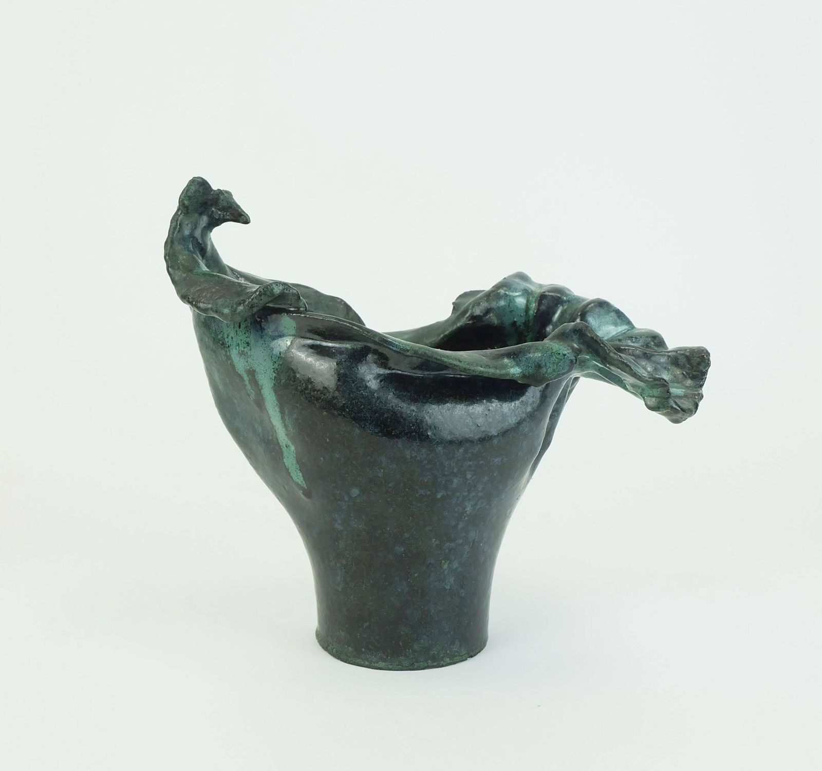 Modern Danish Ceramic Bowl Vase, Conny Walther Workshop Pottery, Denmark, 60s 70s photo for sale