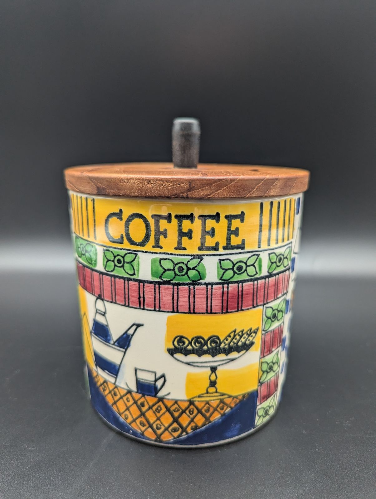 Set Of Five “Vår Lilla Stad / Our Small Town” Kitchen Canisters – Anita Nylund For Jie Gantofta, Sweden (1950s–60s) photo Home Decor