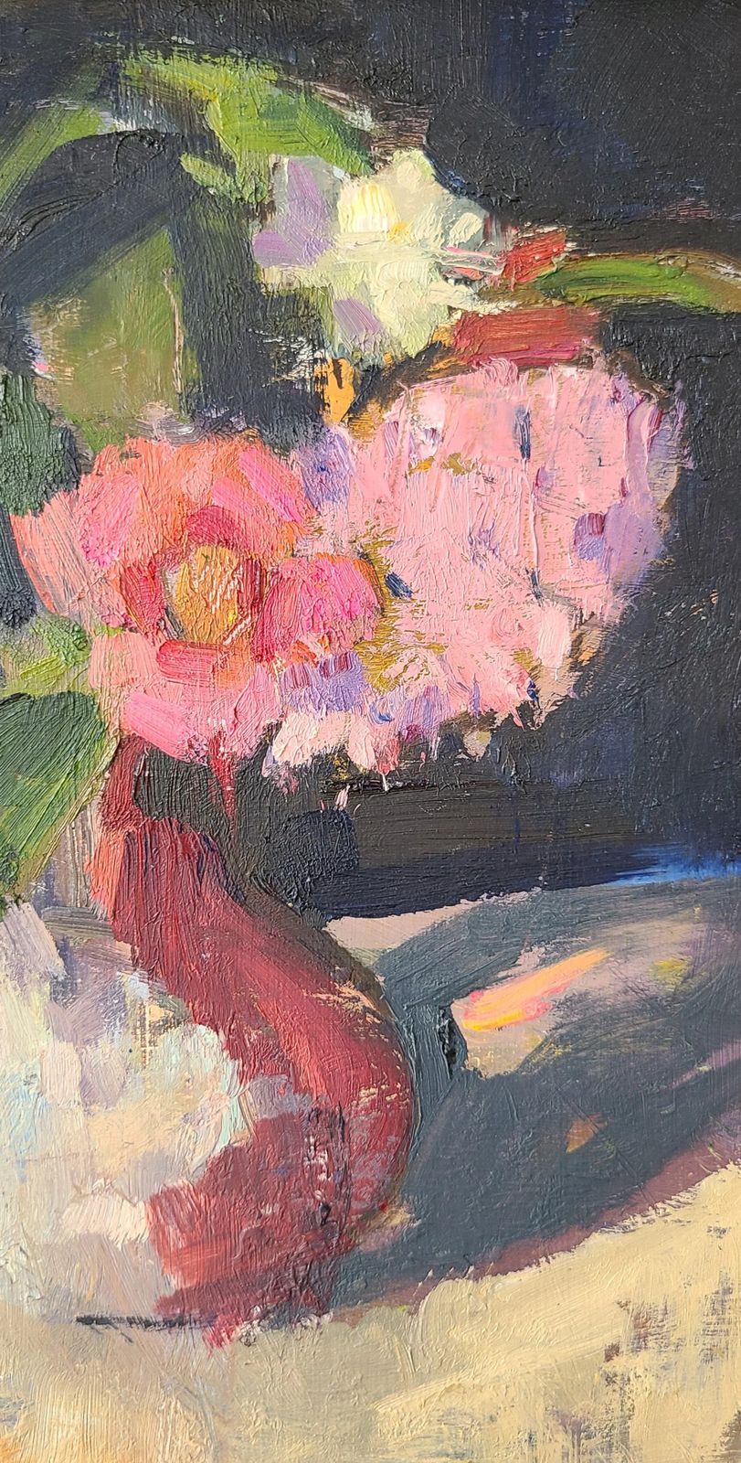 Original Framed Contemporary Impressionist Floral Still Life Spring Flowers In A Petersham Vase By Sarah Dickinson photo 325.0