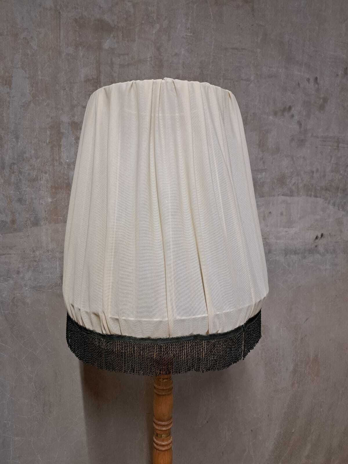 Vintage Wooden Floor Lamp With Pleated Shade, 1970s photo 472.0