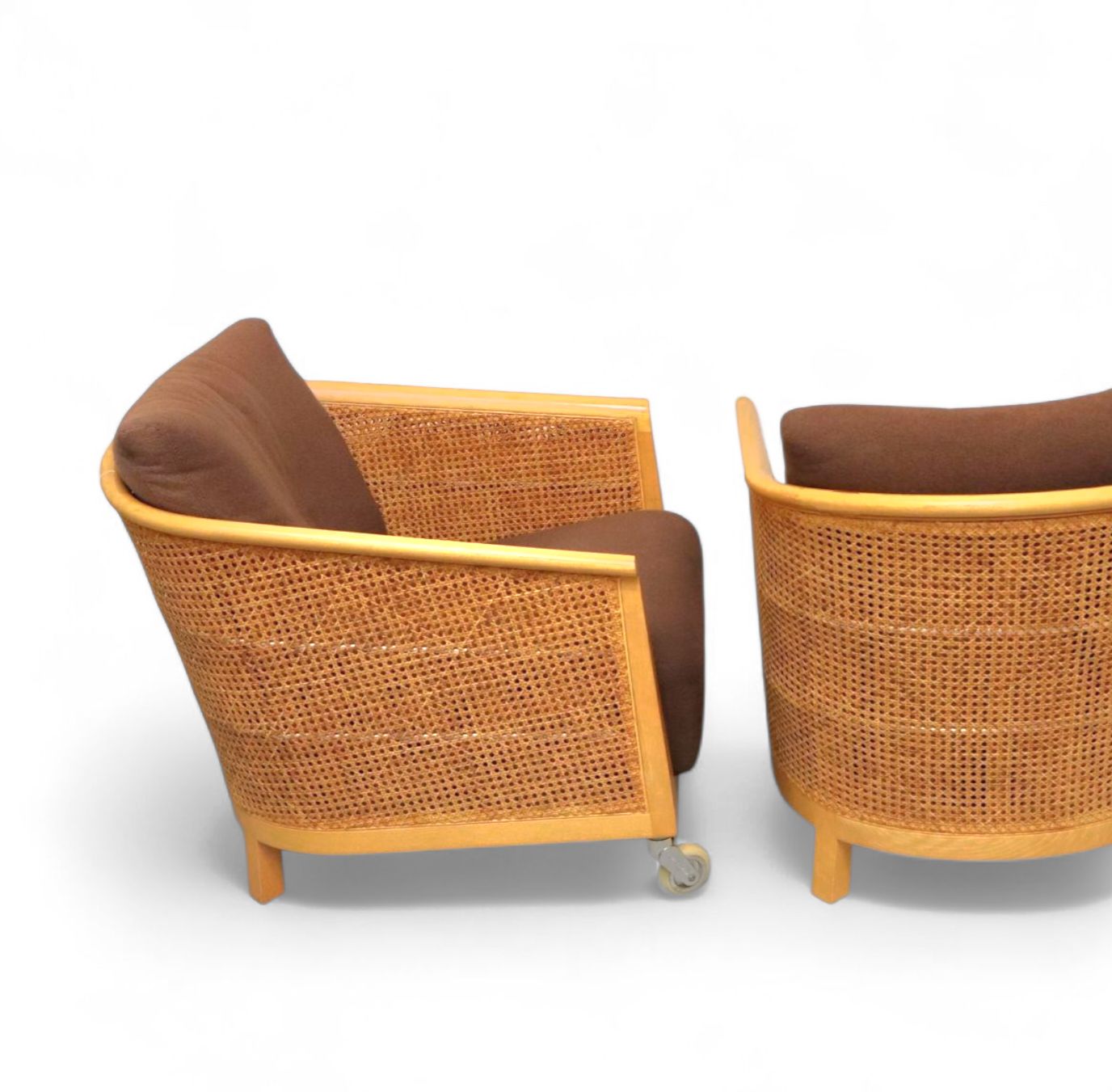 2 X Woven Rattan Arm Chairs "Mozart" By Antonio Citterio For Flexform 90's photo furniture