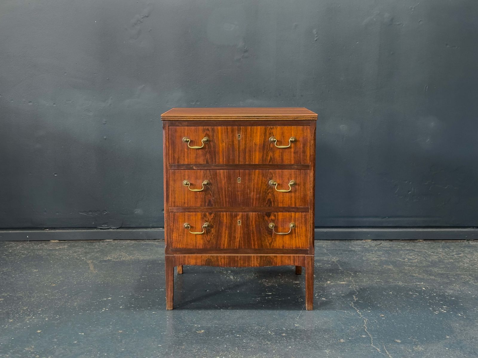 Rosewood Chest Of Drawers With Brass Handles photo for sale