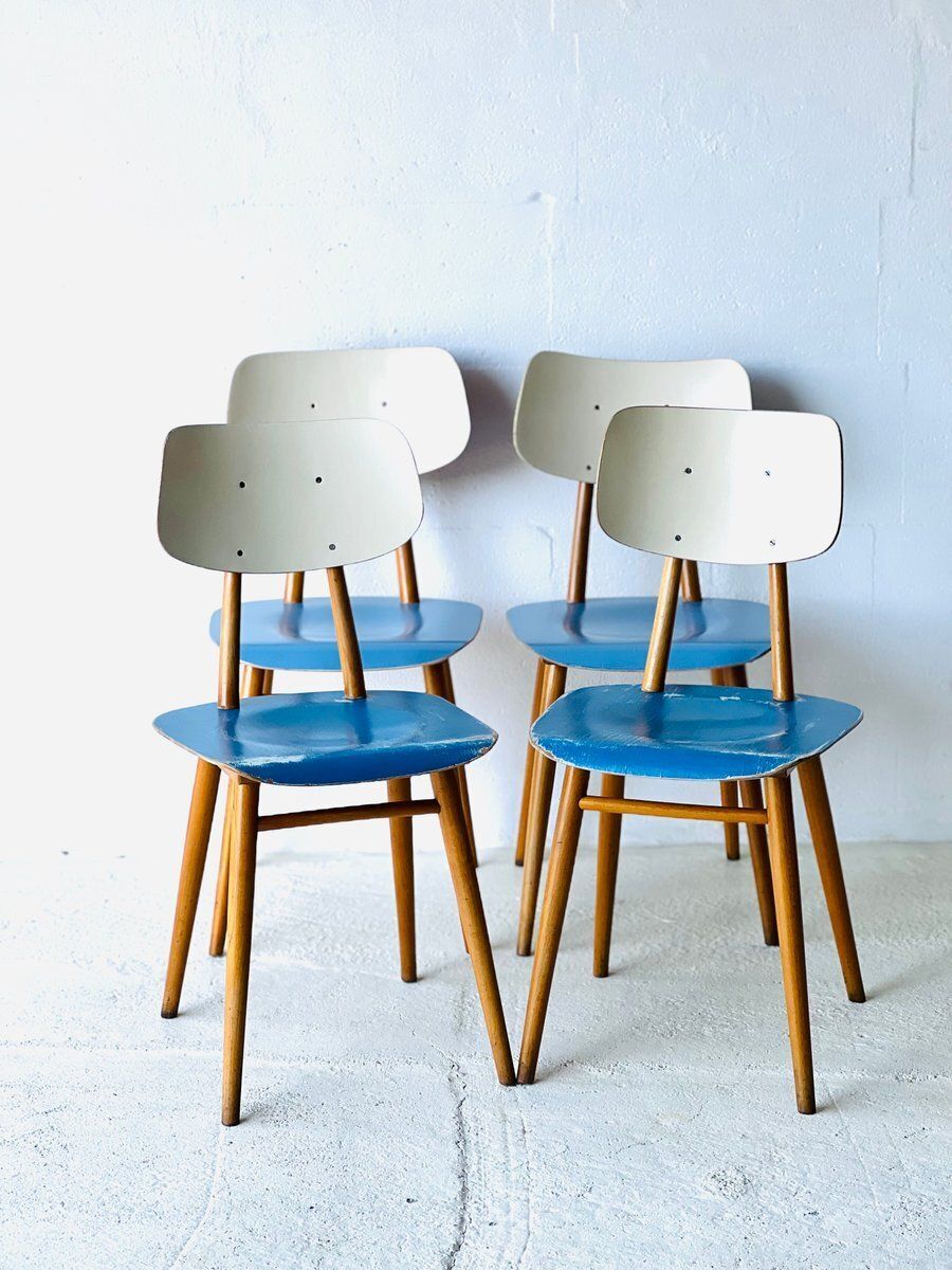 Eetkamerstoelen Van Ton, Ca. Jaren 1960, Set Van 4 photo for sale