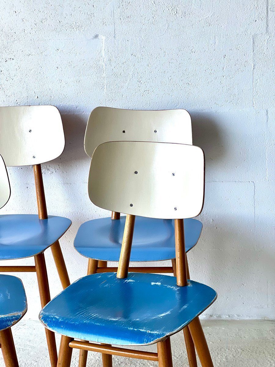 974.0 Eetkamerstoelen Van Ton, Ca. Jaren 1960, Set Van 4 photo