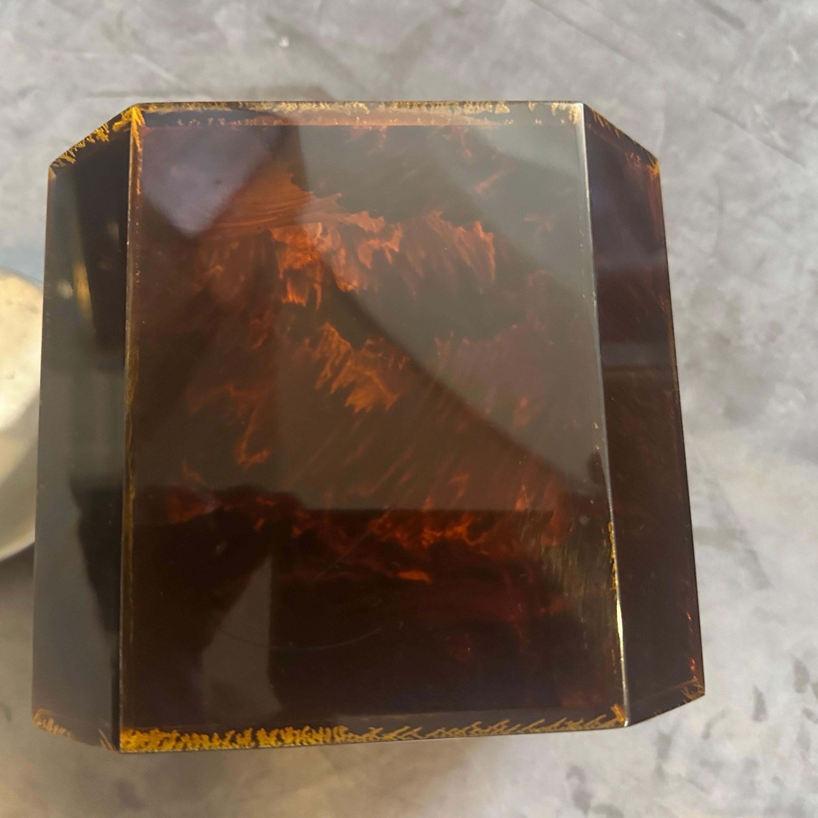 1970s Mid Century Modern Fake Tortoiseshell Lucite Italian Ice Bucket photo buy