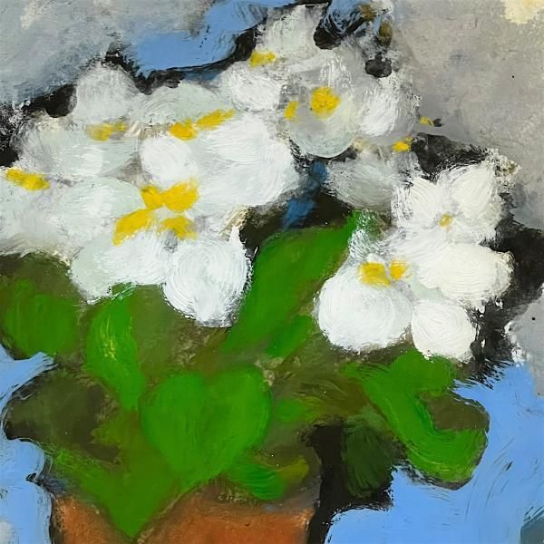 Douglas O. Portway Oil On Canvas Floral Still Life Dated 1992 photo furniture