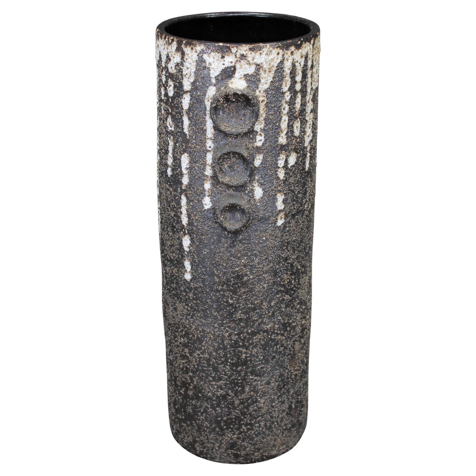 Brutalist European Ceramic Vase With Textured Lava Surface, 1970s