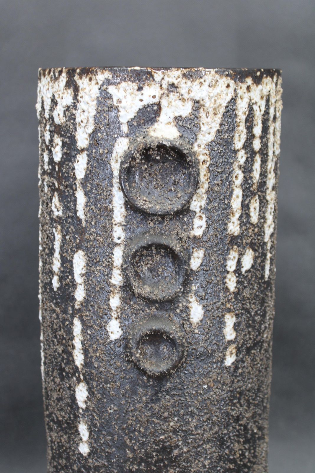 Brutalist European Ceramic Vase With Textured Lava Surface, 1970s photo 391.0
