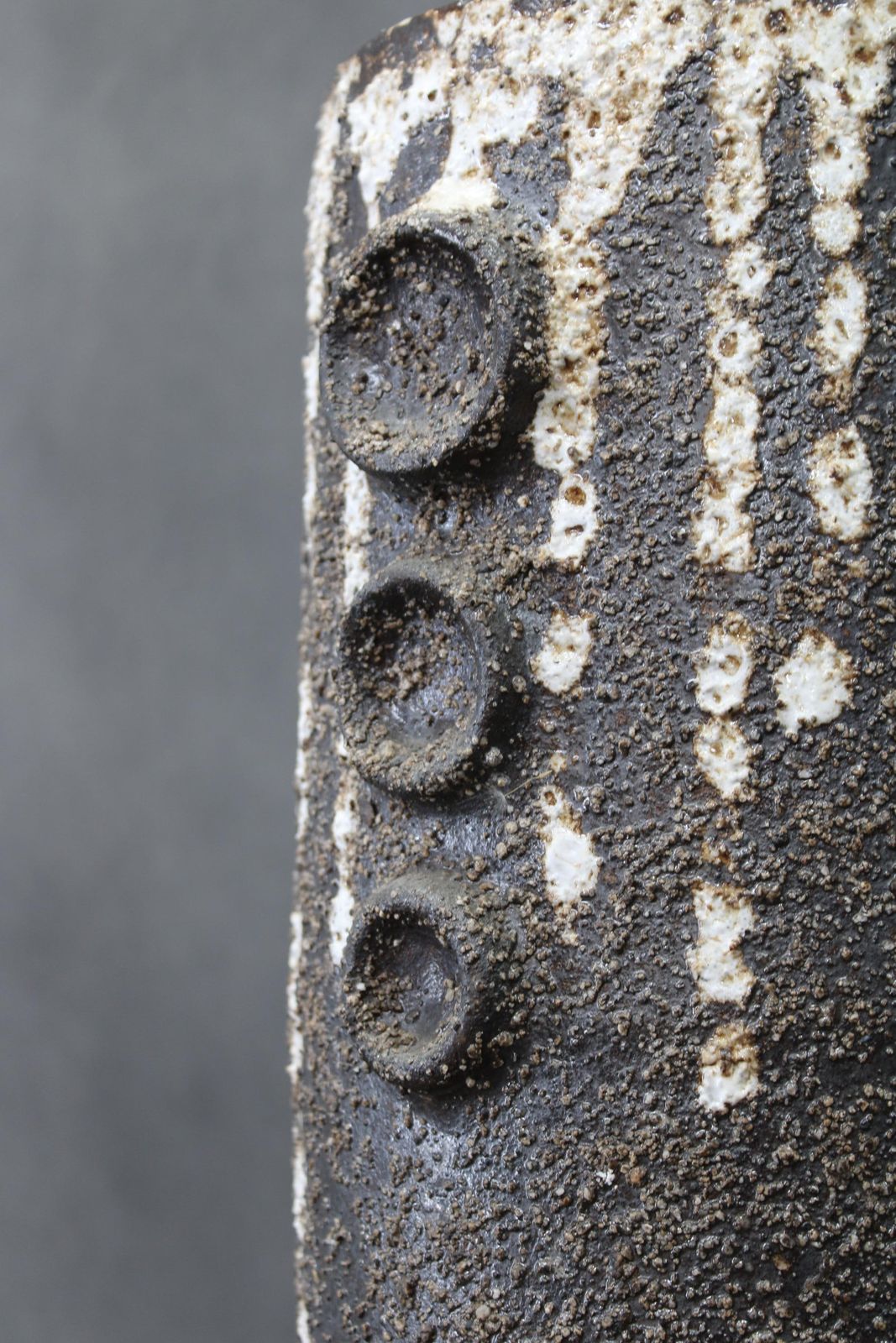 Brutalist European Ceramic Vase With Textured Lava Surface, 1970s photo vinterior